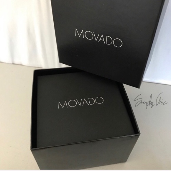 NWT Movado unisex black leather strap watch - Picture 7 of 7